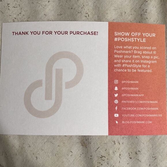 QTY (30) All cards are 6x4 from thick quality card stock. Poshmark “Thank you fo - Picture 2 of 3